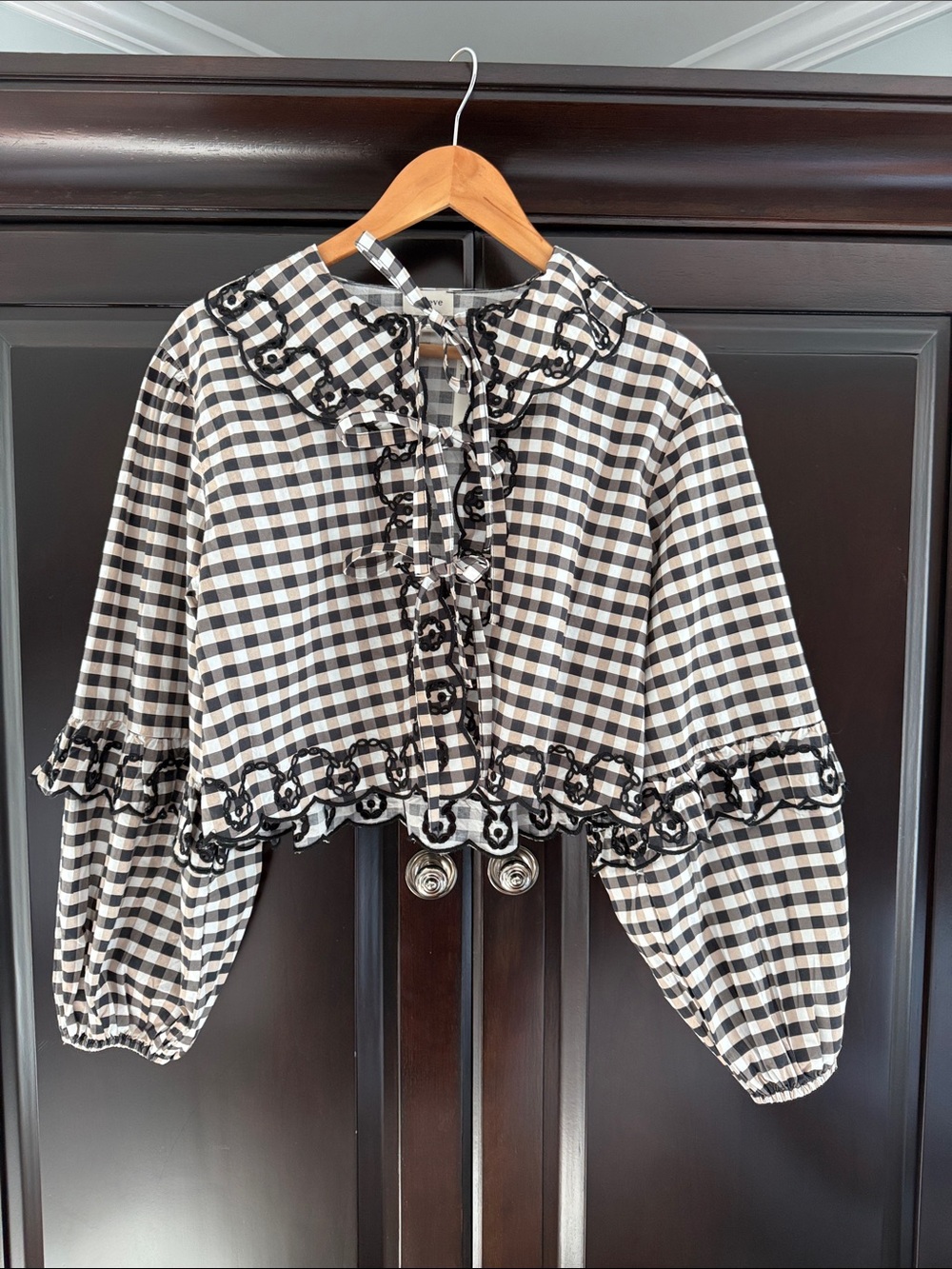 Maeve gingham tie jacket